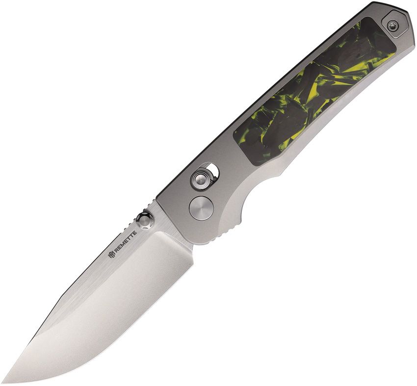 REMETTE Aurora Crossbar Lock Folding Knife Gray Titanium 3" M390