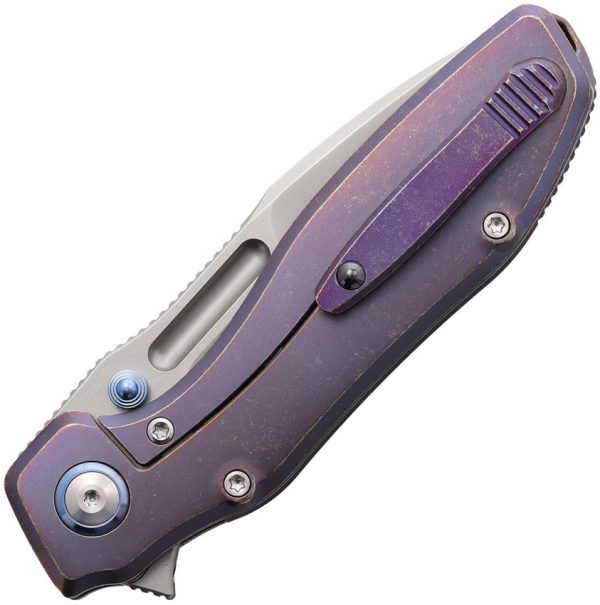 REMETTE TwoFace Framelock Purple Folding Knife M390 Titanium