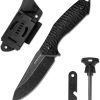Remette Allosaurus Fixed Blade D2 Black with Fire Starter