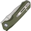 Remette Rhino Button Lock Green Folding Knife 14C28N Blade