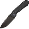 REMETTE Rhino Button Lock Black Folding Knife 14C28N Sandvik