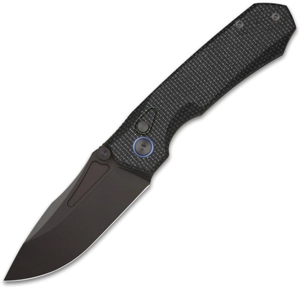 REMETTE Rhino Button Lock Black Folding Knife 14C28N Sandvik