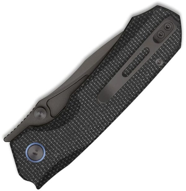 REMETTE Rhino Button Lock Black Folding Knife 14C28N Sandvik