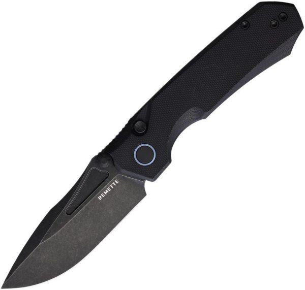 Remette Rhino Button Lock D2 Black G10 Folder