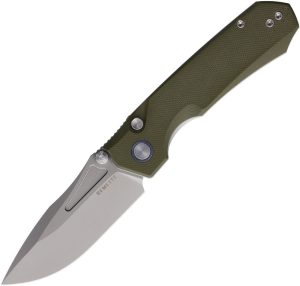 REMETTE Rhino Button Lock OD Green D2 Steel Folding Knife