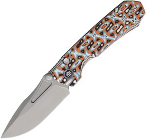Remette Rhino Button Linerlock D2 Drop Point Orange