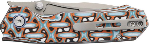 Remette Rhino Button Linerlock D2 Drop Point Orange