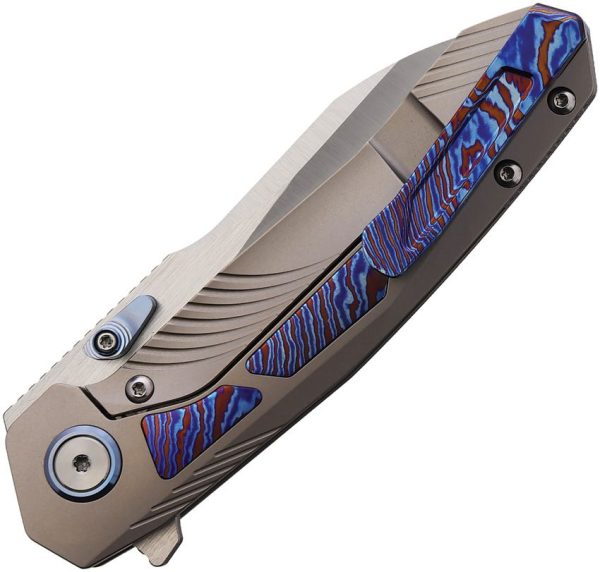 REMETTE Kestrel Framelock S35VN Folding Knife Timascus Gray