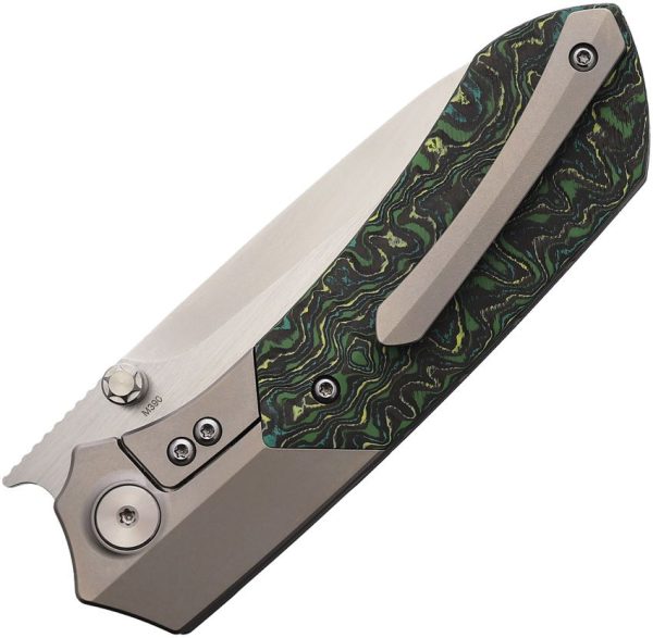 REMETTE RTPT Framelock Green Folding Knife M390 Titanium