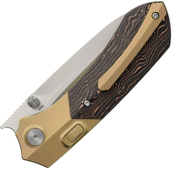 REMETTE Meteor Button Linerlock Ti/CF Folding Knife