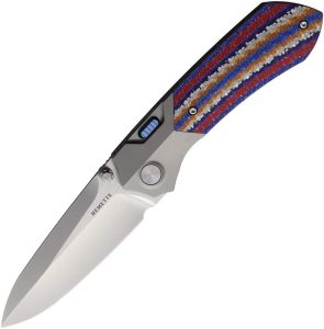 REMETTE Meteor Button Framelock Folding Knife M390 Titanium
