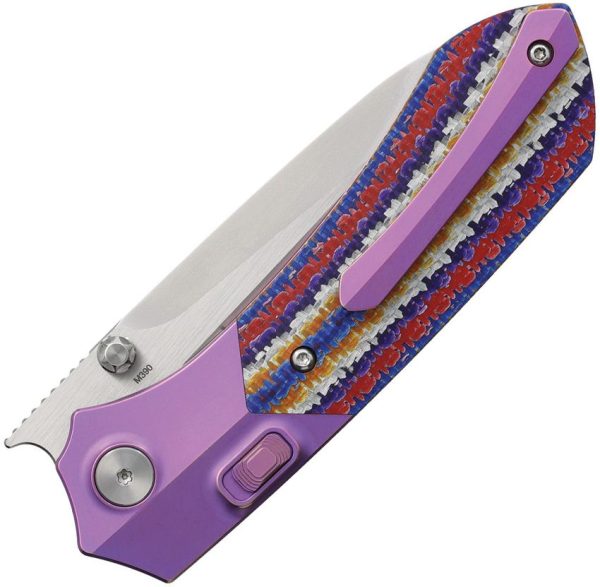 REMETTE Meteor Button Linerlock Folding Knife Ti/CF