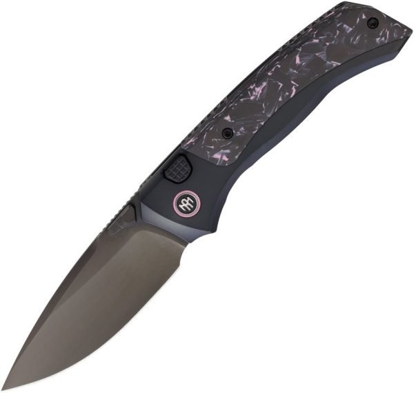 REMETTE Steed Button Framelock Black Purple CF M390