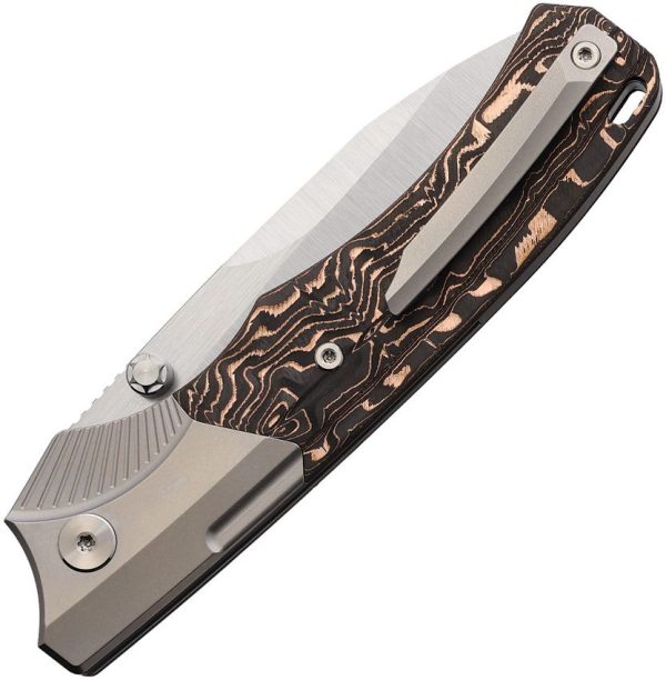 REMETTE WD107 Button Lock Folding Knife Carbon Fiber 3.25" Blade