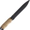 Ranger Knives Shank Fixed Blade 6" Black Carbon Steel Tan Cord