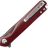 Robeson Linerlock Damascus Red Folding Knife Tanto Blade