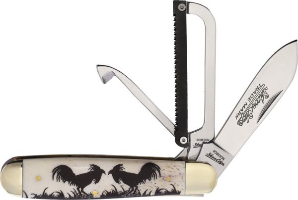 Robeson Gamecock White Etch Multi-Blade Knife