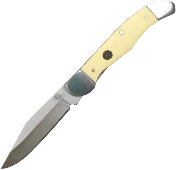 Roper Pecos Linerlock Carbon Steel Yellow Synthetic Knife