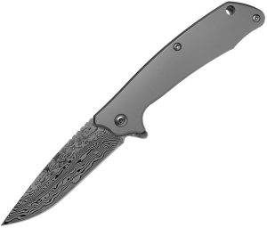Roper Maverick Framelock Damascus Steel Folding Knife EDC