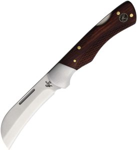 Roper Klondike Hawkbill Lockback - Brown Wood D2
