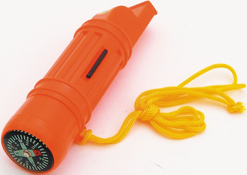 Rough Rider Orange Survival Whistle with Flint and Lanyard
