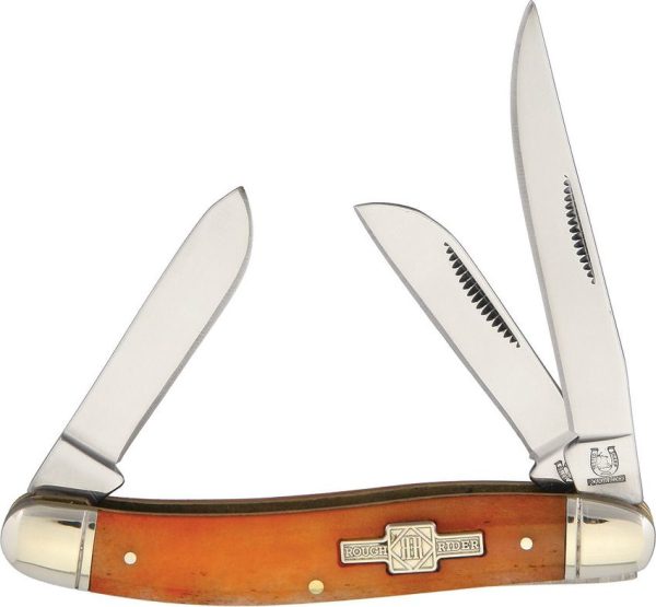 RR005.jpg Rough Rider Stockman Orange Bone Folding Knife