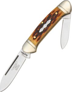 Rough Rider Mini Canoe Amber Bone Compact Knife