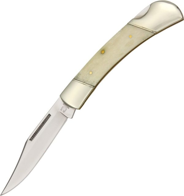 Rough Rider Folding Hunter White Bone Knife with Sheath