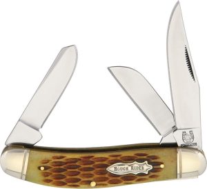 Rough Rider Sowbelly Stockman Amber Bone Folding Knife