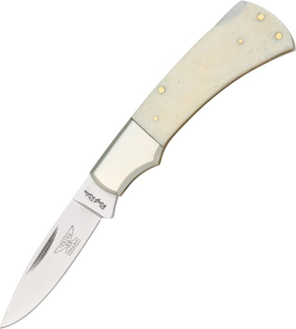 Rough Rider Lockback - White Bone Drop Point