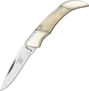 Rough Rider Small Lockback - White Bone Drop Point