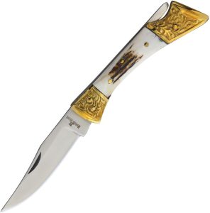 Rough Rider Stag Lockback - Satin Finish Blade