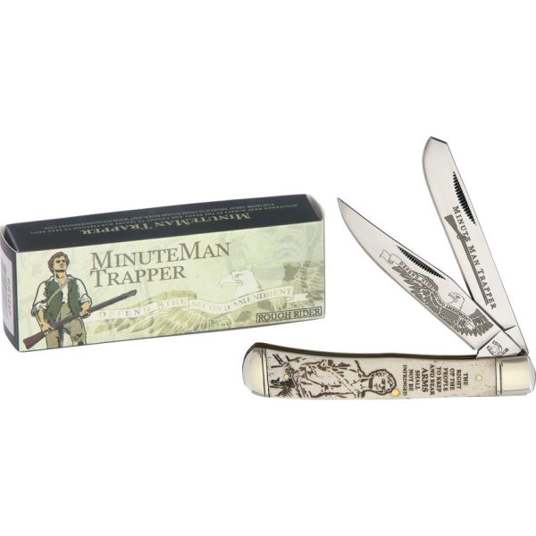 Rough Rider Minute Man Trapper - White Bone Handle