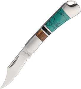 Rough Rider Turquoise Mini Folder - Stainless Clip 2in