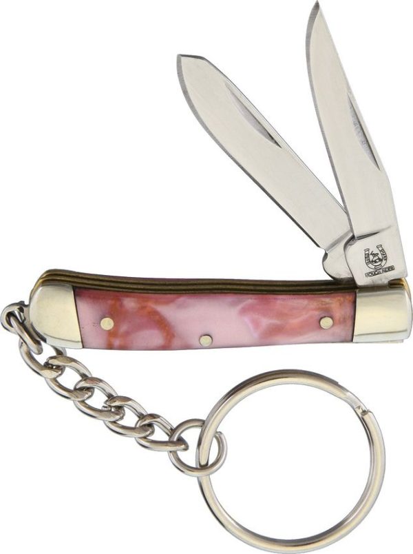 Rough Rider Mini Trapper Keychain Pink Stainless