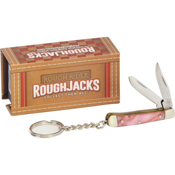 Rough Rider Mini Trapper Keychain Pink Stainless
