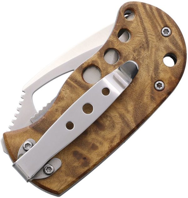 Rough Rider Linerlock Wood Brown Stainless Folding Knife