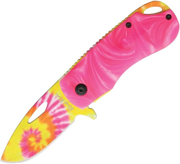 Rough Rider Pink Tie Dye Assisted Opening Linerlock