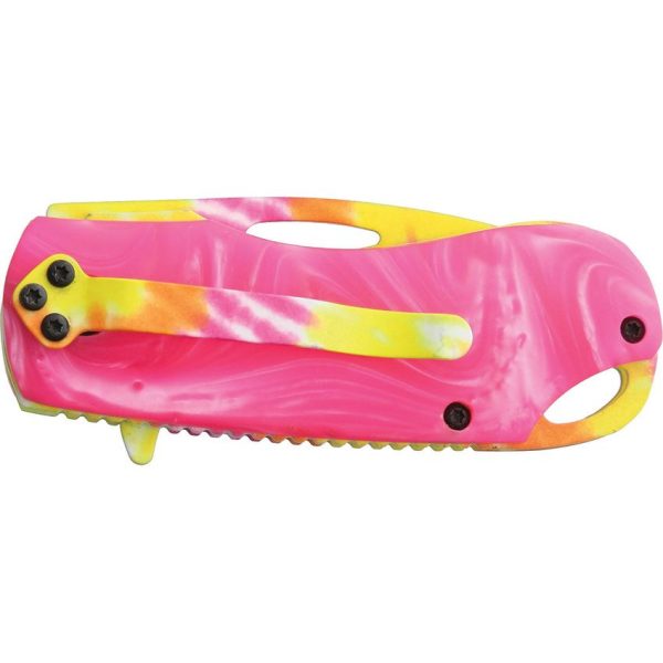 Rough Rider Pink Tie Dye Assisted Opening Linerlock