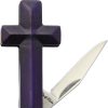Rough Rider Cross Knife Purple Smooth Bone