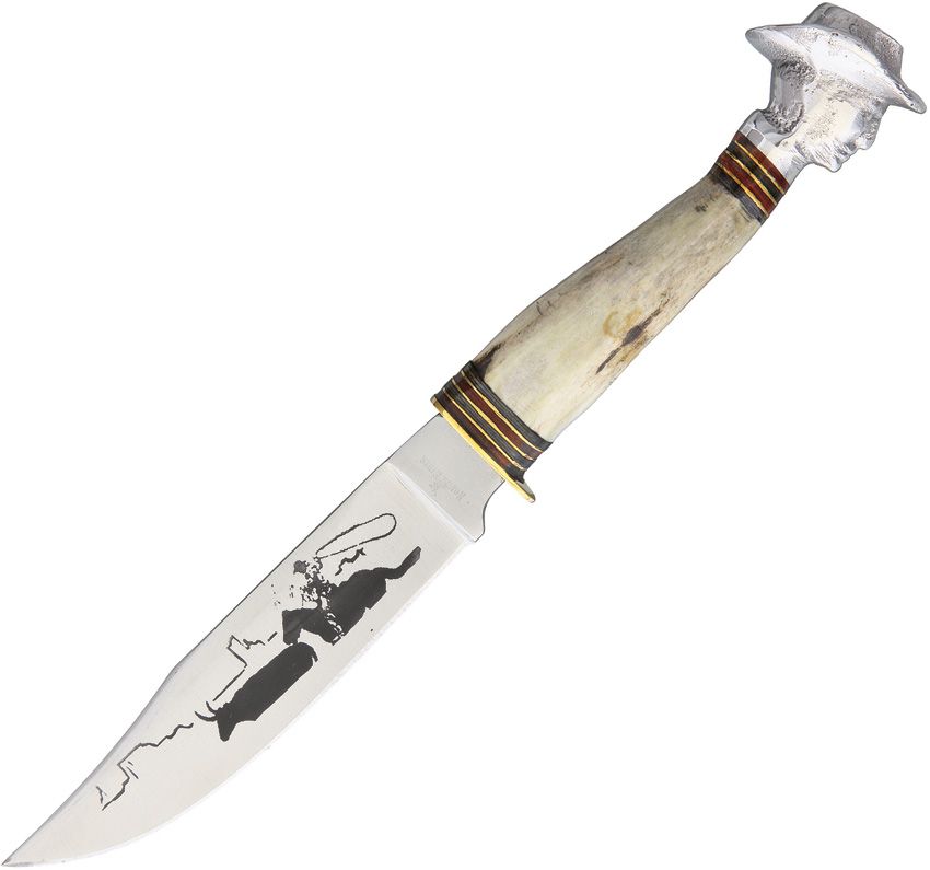 Rough Rider Cowboy Fixed Blade Knife 5.38" Satin Stainless