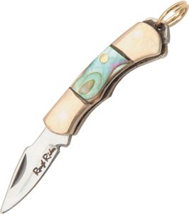 Rough Rider Miniature Folder Abalone Handle Keychain