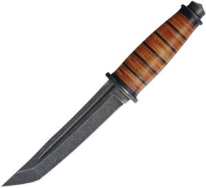 Rough Rider Tanto Fixed Blade Stonewash Knife With Sheath