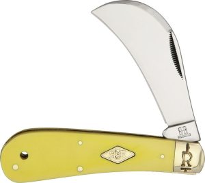 Rough Rider Hawkbill Carbon - Yellow Synthetic Handle