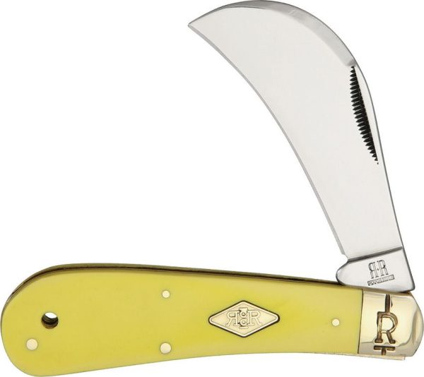 Rough Rider Hawkbill Carbon - Yellow Synthetic Handle