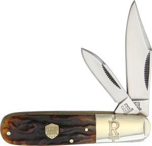 Rough Rider Barlow Brown Stag Bone Folding Knife