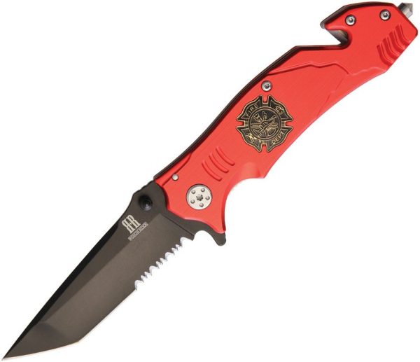 Rough Rider Firefighter Linerlock Red Aluminum