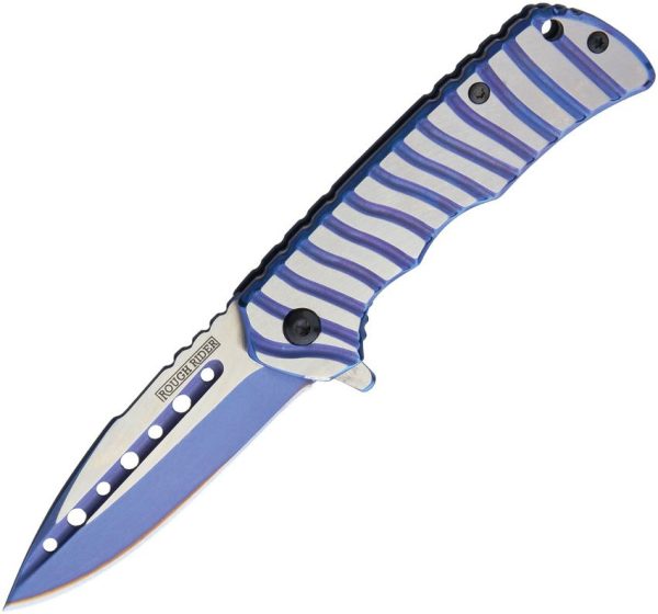 Rough Rider Framelock A/O Blue Assisted Opening Folding Knife