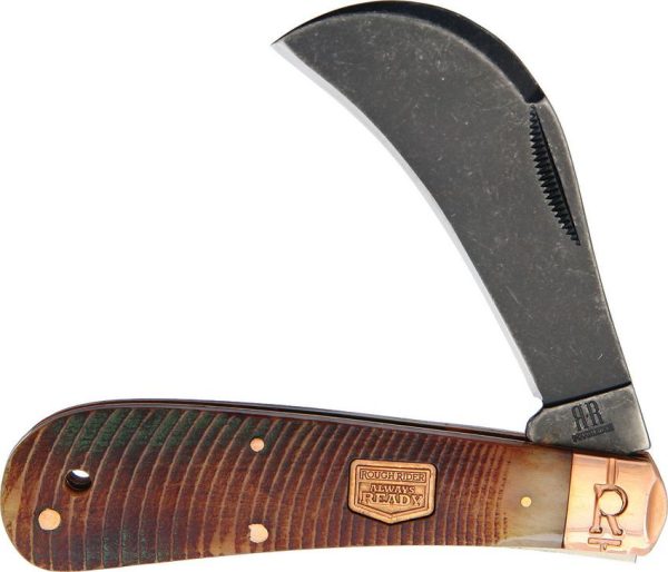 Rough Rider Backwoods Hawkbill Stonewash - Amber Bone