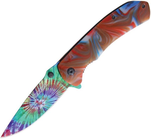 Rough Rider Tie Dye Linerlock Assisted Opening Knife